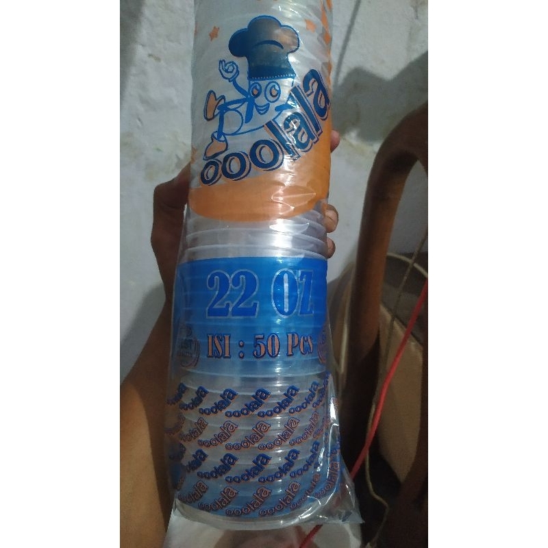 Cup Gelas Plastik Ooolala 22 Oz Tanpa Tutup Isi 50 Pcs