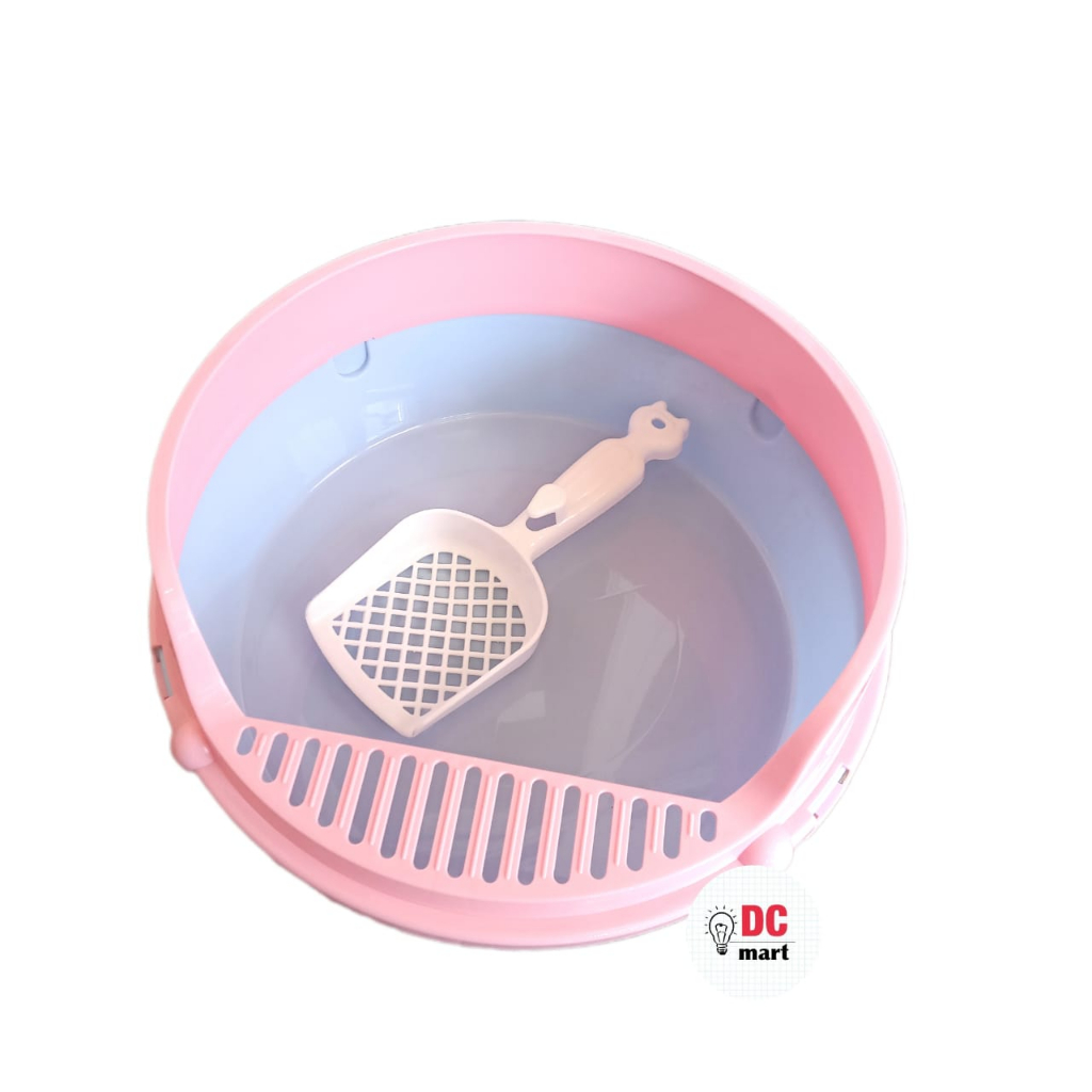 Cat Litter Box MOTIF CIRCLE Free Sendok Pasir / CLB#57  /Bak Pasir Kucing Premium