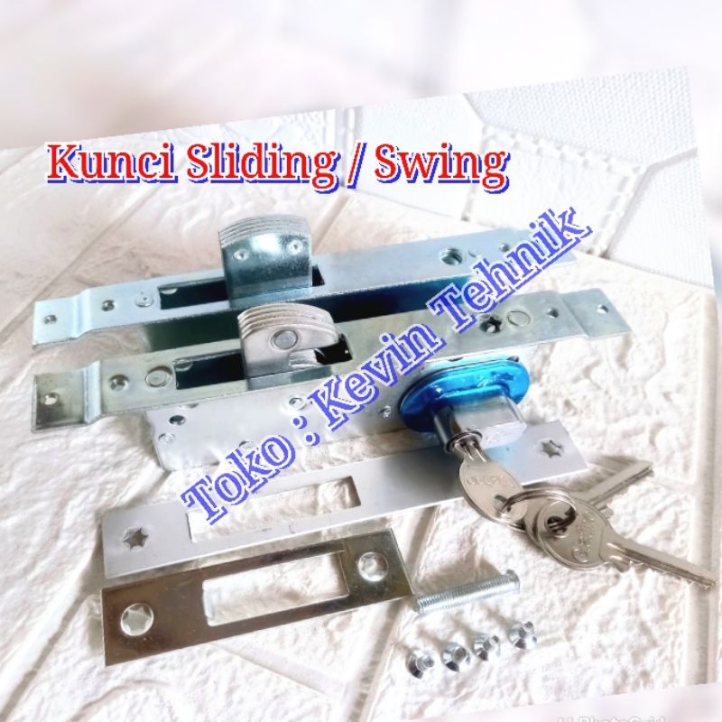 Kunci Pintu Sliding, Kunci Swing Alumunium, Kunci Pintu Geser