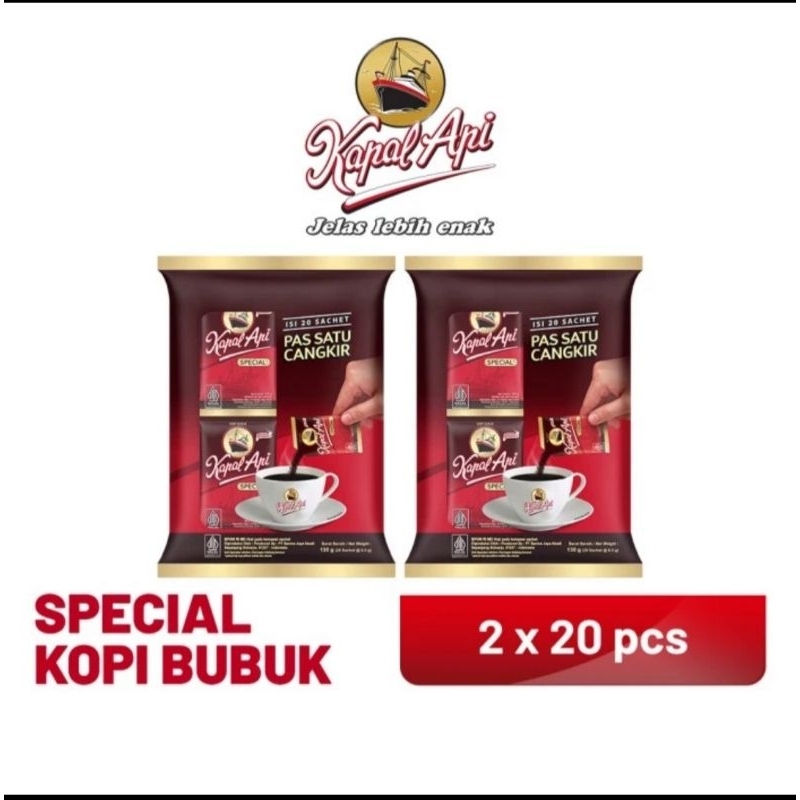 

Kapal api special merah 2bag (20 × 6gr )