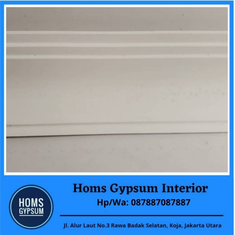 List Gypsum Polos Minimalis Belah Bambu 21cm