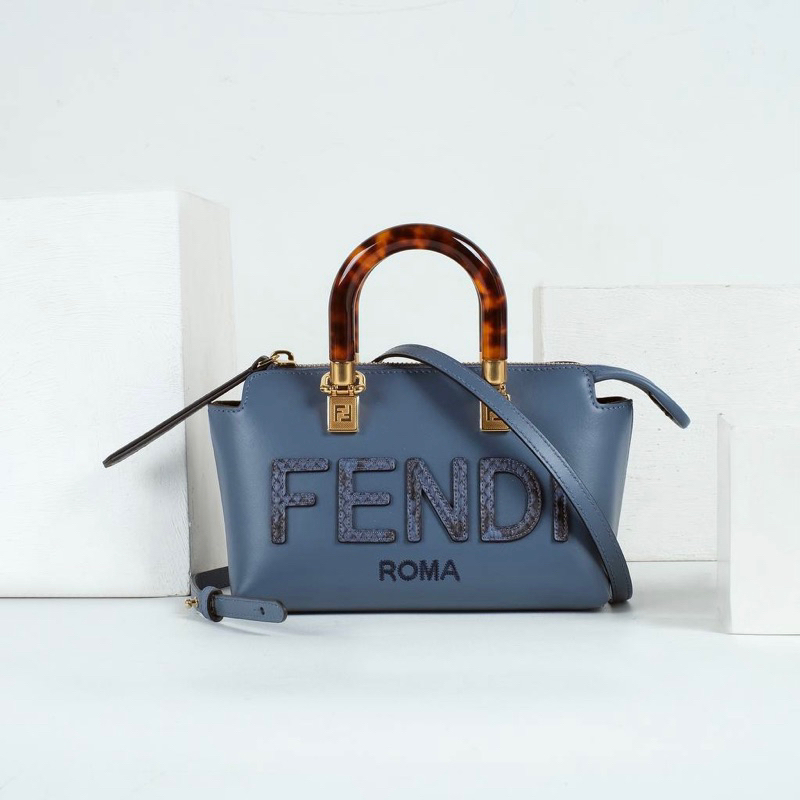 Original Fendi By The Way BTW Mini Leather and Elaphe Boston Bag