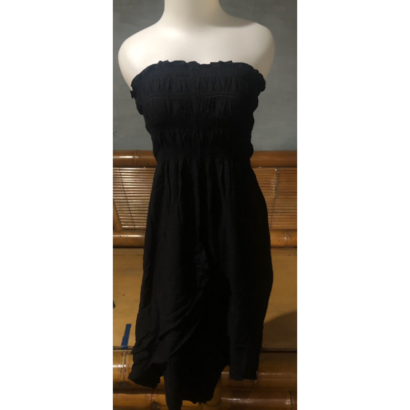 Dress Kemben Bali hitam polos Kemben Rayon adem
