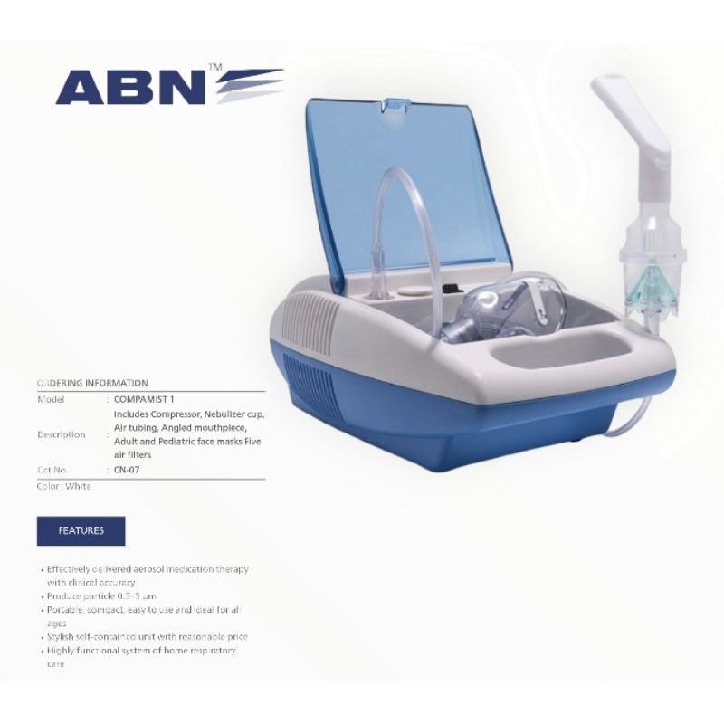 ABN Nebulizer Compressor Compamist 1 Alat Uap Pengencer Dahak