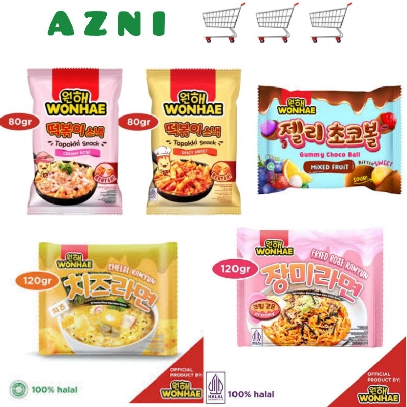 

WONHAE Mie Instan/ Topokki Snack/ Gummy Choco