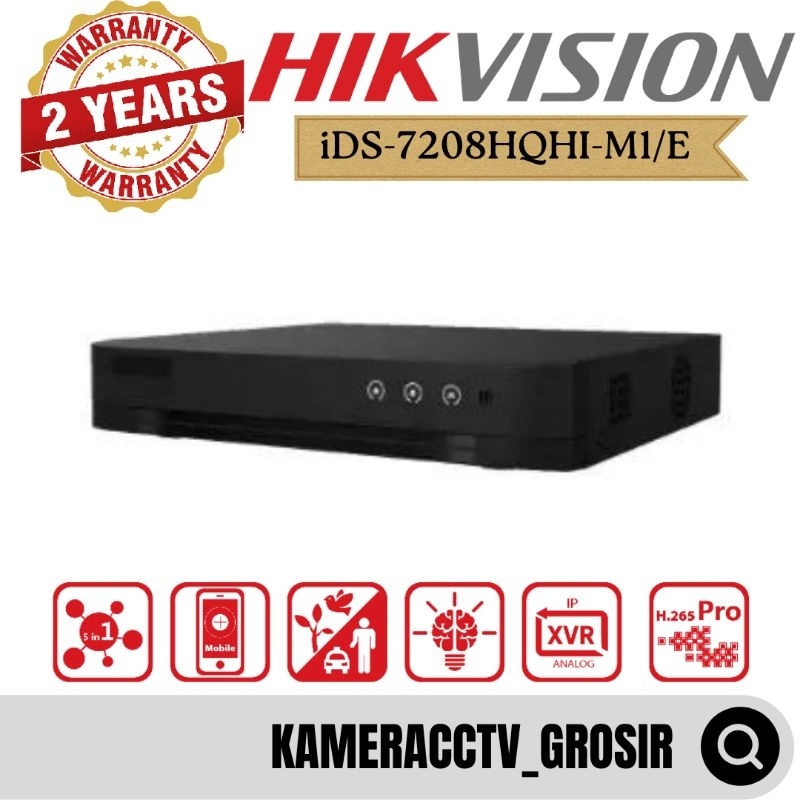DVR 4 CHANNEL / 8 CHANNEL HIKVISION IDS-7208HQHI-M1-XT H.265 ACUSENSE