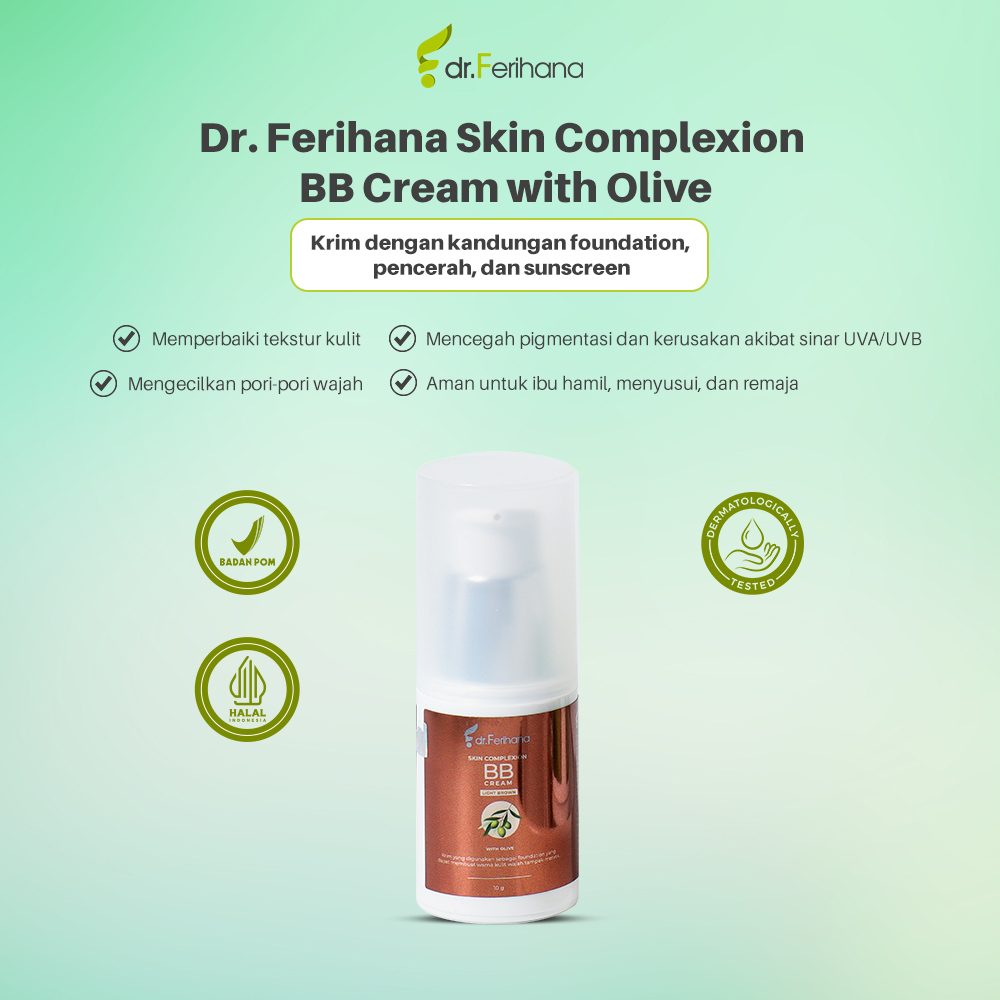 Dr. Ferihana BB Day Cream Complexion 10gr Mencerahkan Wajah Melindungi Kulit Sinar UV Skincare Glowing Original BPOM