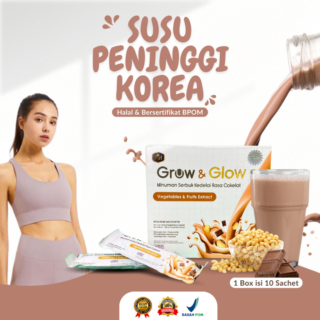 

SUSU BUBUK CALCIUM GROW & GLOW SUPLEMEN PENUNJANG Kalsium Penambah Tinggi Badan Tercepat Terbaik Usia 15 - 35 Tahun