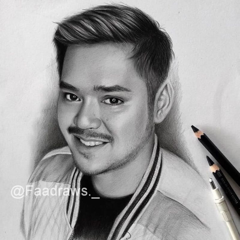 JASA SKETSA WAJAH / GAMBAR PENSIL HITAM PUTIH UNTUK KADO