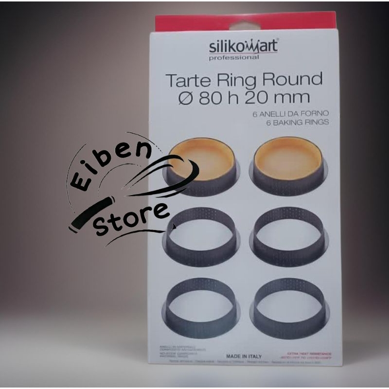 Cetakan Silikomart Tarte Ring Round Micro Perforated ⌀8mm H 20mm set 6