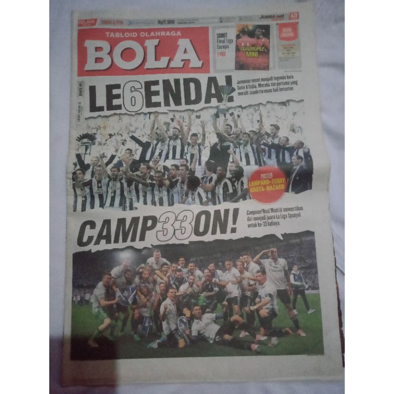 Tabloid Olahraga BOLA Legenda Champion Juventus Menjadi Legenda Baru Serie A Italia, Real Madrid Men