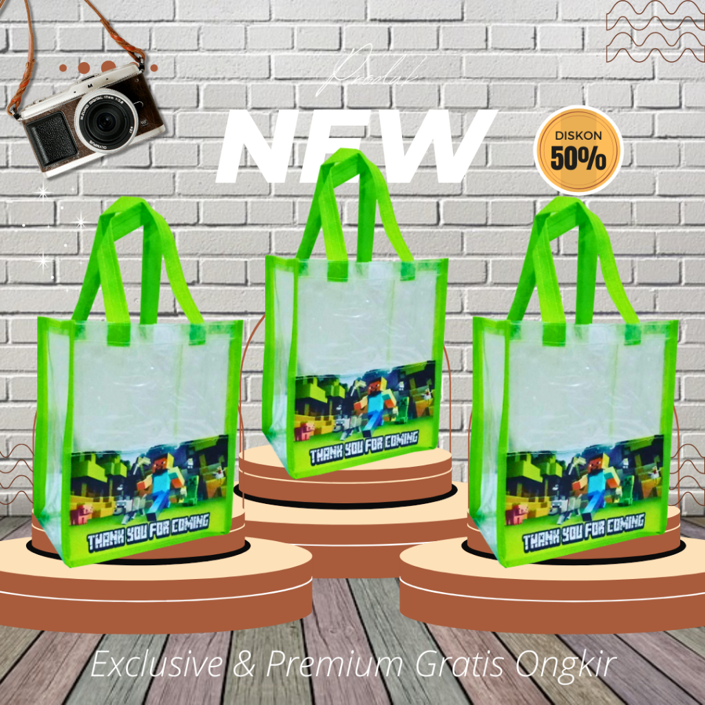 

Tas ultah Goodiebag Premium tas souvenir ulang tahun goodie bag tas minecraft