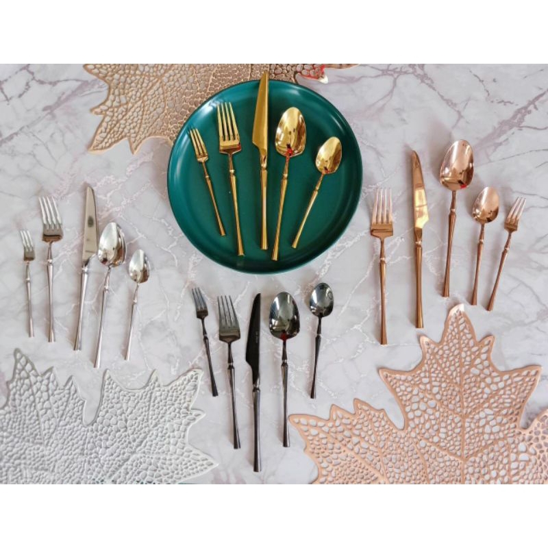 TS - Sendok Garpu Stainless Steel | Makan Cantik Aesthetic ala Cafe Jepang & Korea | Tasya Cutl Set