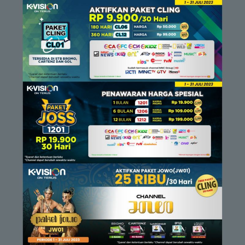 Paket Cling CL12, CL06 Kvision Bromo Cartenz dan GOL