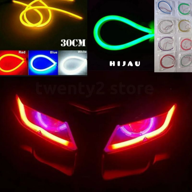 Lampu alis flexible 30 cm Lampu alis motor mobil 12 volt led alis motor 30 cm