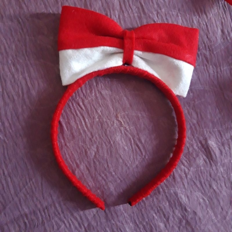 bando merah putih/bando pita merah putih/bando bunga merah putih/bando kemerdekaan