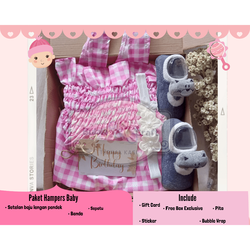 

Hampers Kado dan Gift Box Baby New Born 0-12 Month Setelan Anak Afina