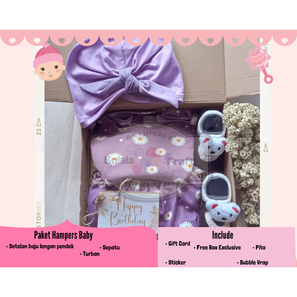 

Hampers Kado Baby Girl New Born 0-12 Bulan Setelan Anak Felice Uk.2