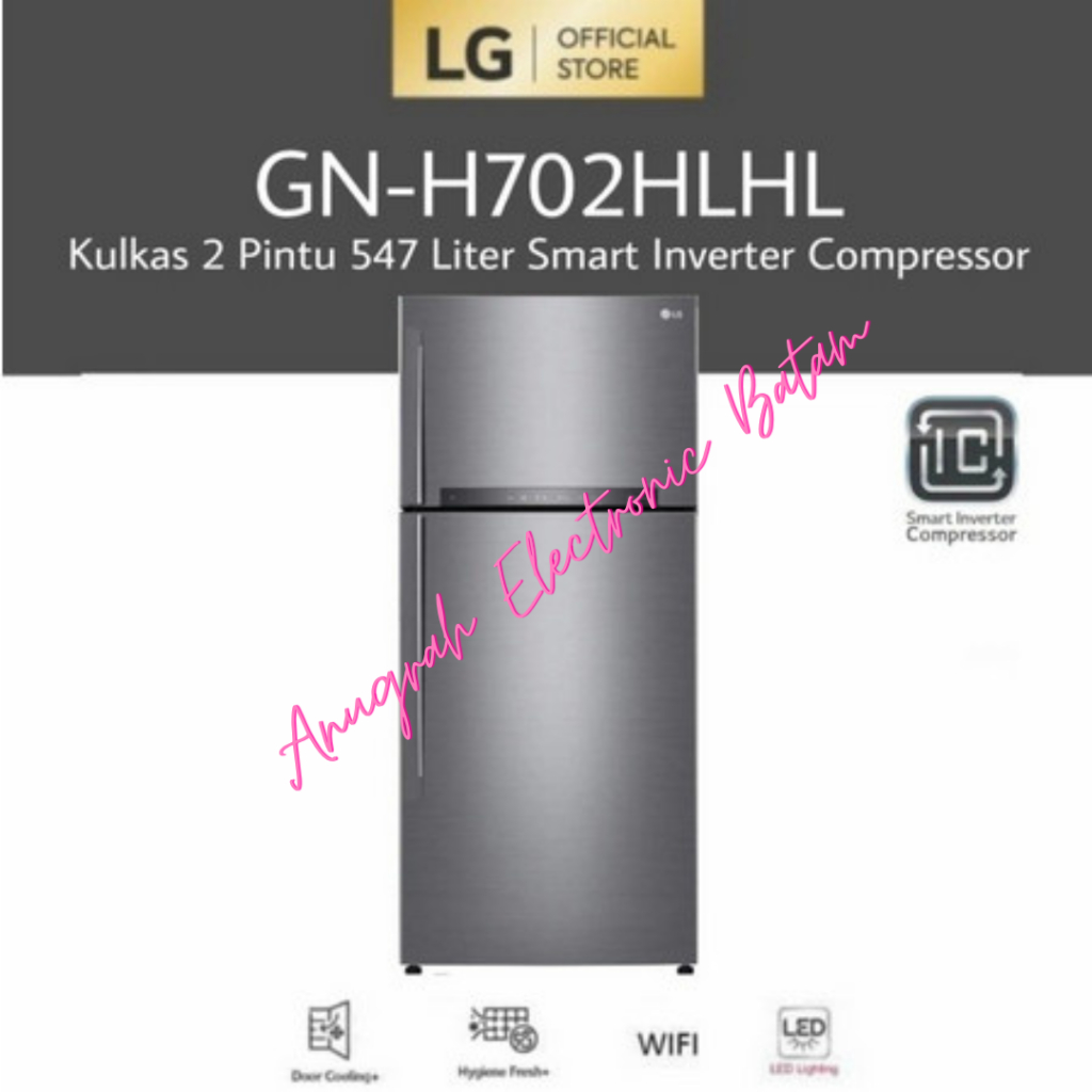 KULKAS LG GN-H702HLHL 2 PINTU 547 L SMART INVERTER LG THINQ WITH WIFI BATAM