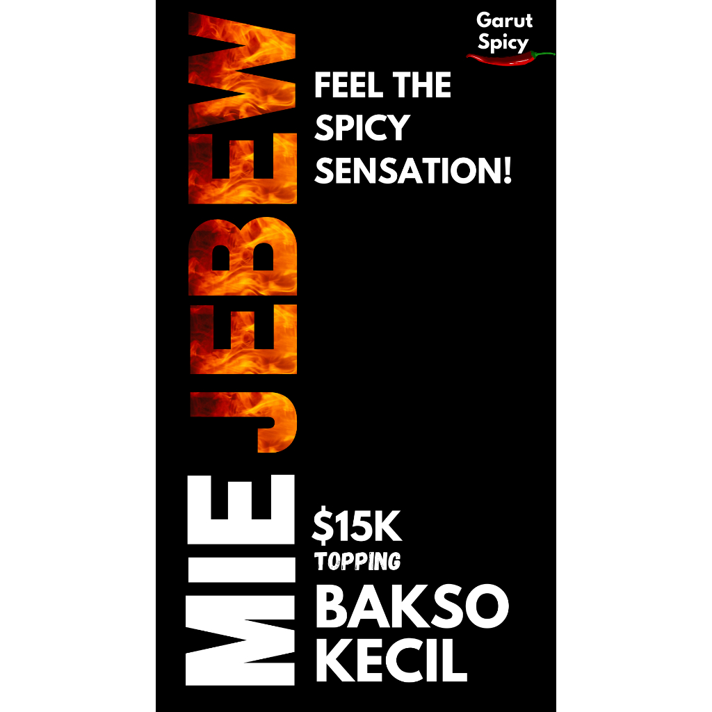 

Mie jebew super pedas topping bakso