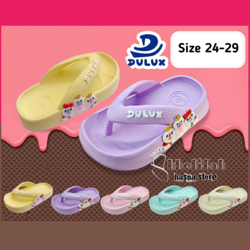 Sandal jepit anak perempuan motif mixue Dulux 510d-mx
