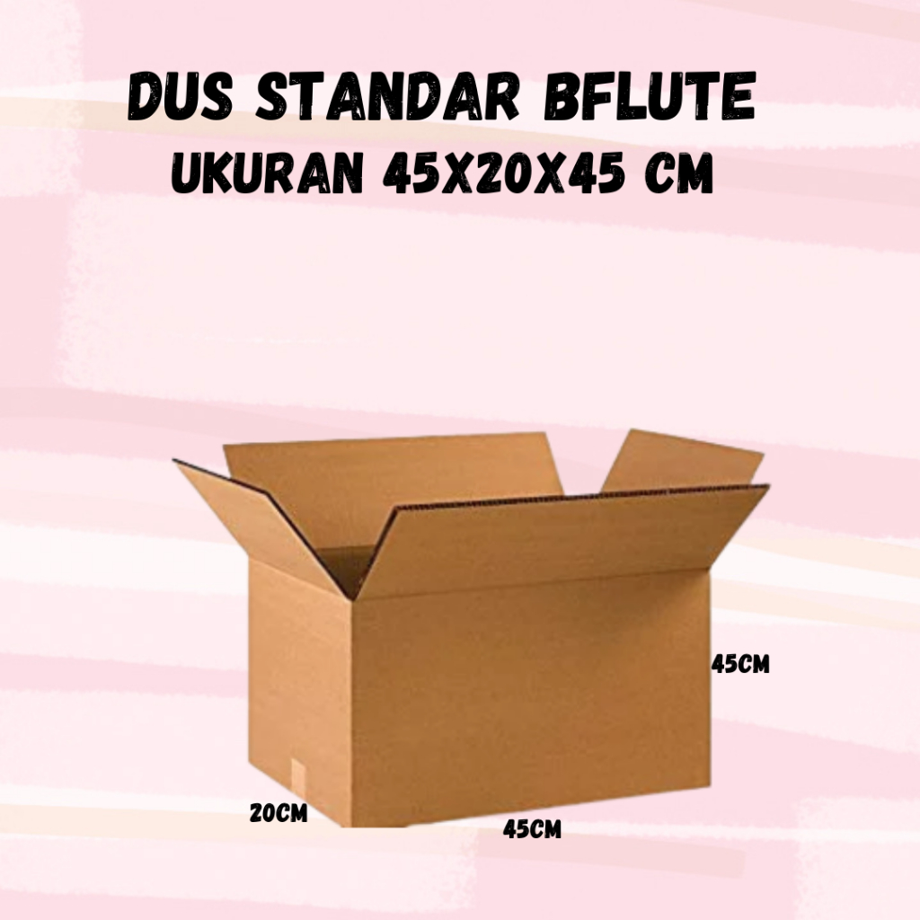 

KARDUS/KARTON BESAR B FLUTE UKURAN 45x20x45 CM (Pembelian min 5pcs)