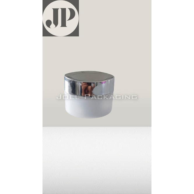 POT CREAM 15GR TUTUP SILVER TRANSPARAN 15 GRAM POT PP BUNGA SILVER