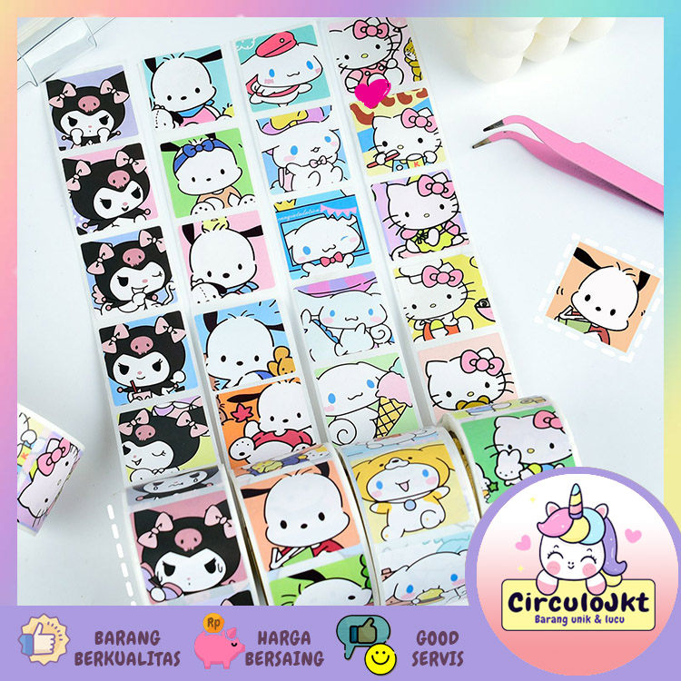 500 Pcs/Roll Sanrio Hadiah Stiker Lucu Sanrio Cinnamoroll Desain Kartun Diary Scrapbooking Stiker Festival Ulang Tahun Pesta Hadiah