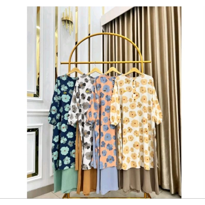 Gamis Malaysia Motif Bunga