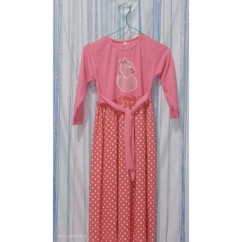 gamis anak polkadot