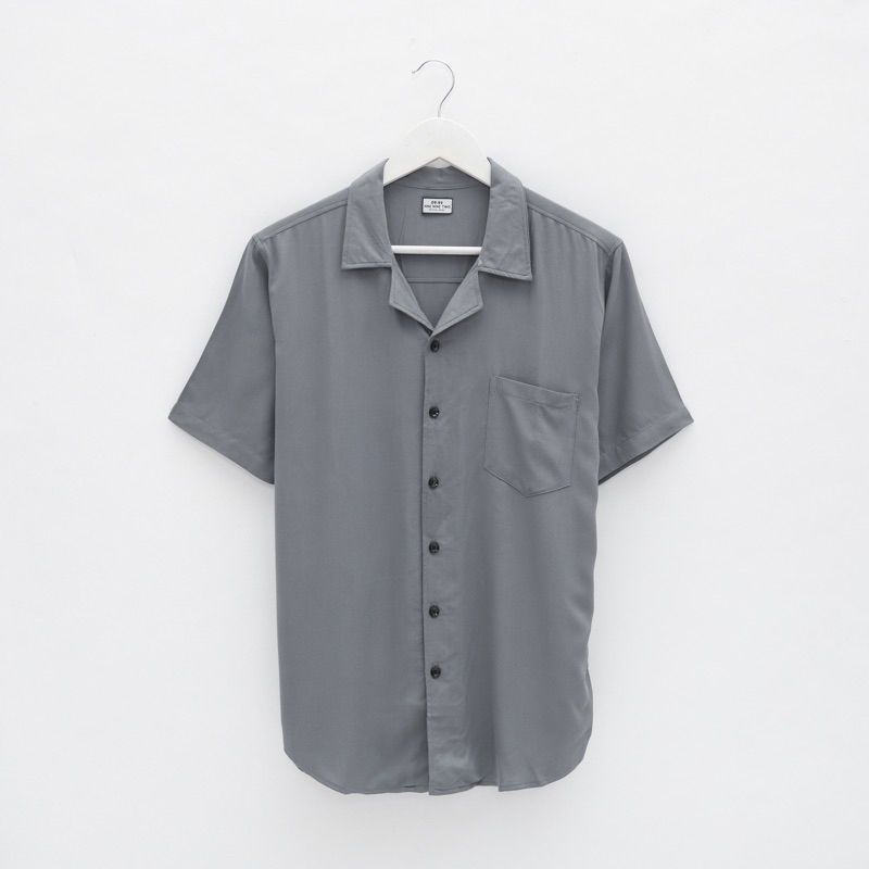 KEMEJA RAYON BASIC PRIA ( DARK GREY )