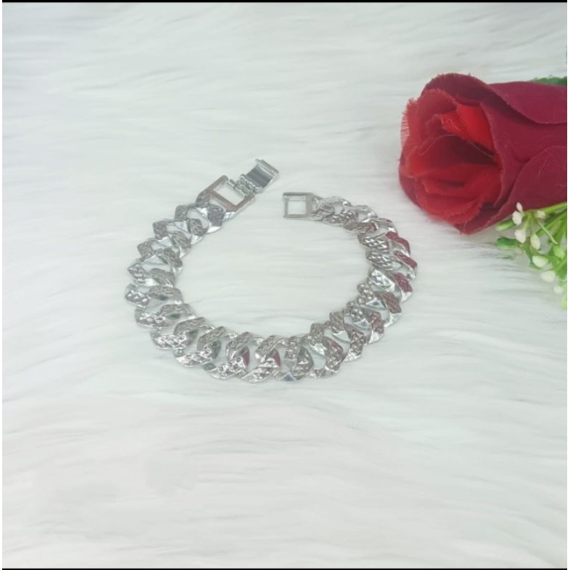 gelang sisik naga silver titanium