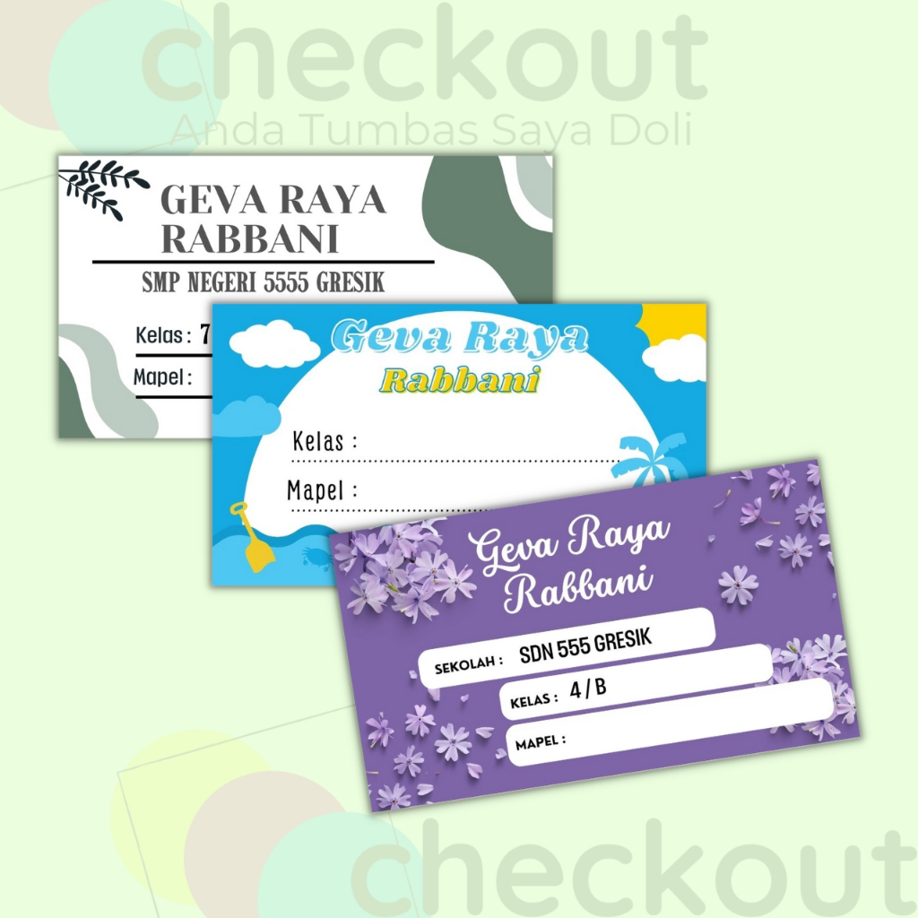 

20PCS /// CUSTOM STIKER MAPEL (Mata Pelajaran) Buku Sekolah Aesthetic Elegan Lucu Untuk SD SMP SMA