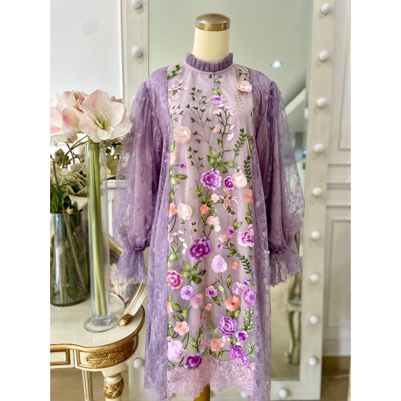 READY Baju Tunik Tile Brokat Mewah