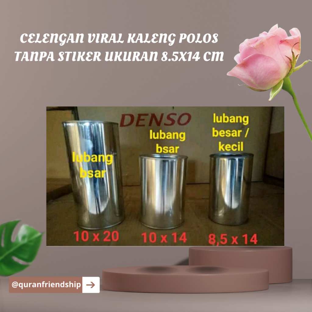 CELENGAN VIRAL KALENG POLOS TANPA STIKER UKURAN 8.5X14 CM - OLEH OLEH HAJI UMROH, SEDEKAH SUBUH JUM'