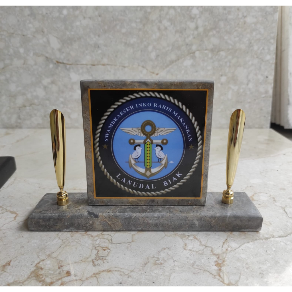 

Marmer Abu Abu PENA HOLDER TEMPAT PULPEN BOLLPOINT PLAKAT LOGO MEJA KANTOR