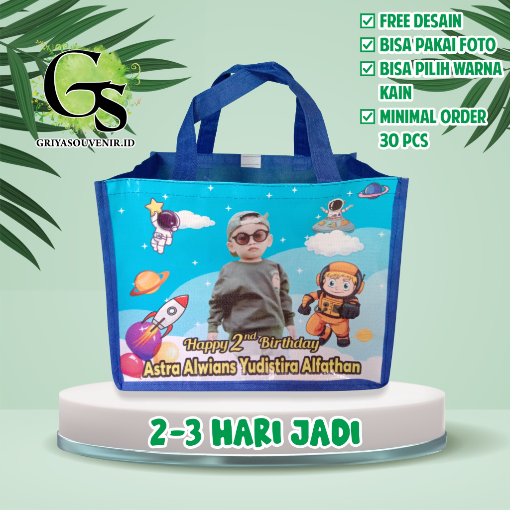 

TAS ULTAH ANAK / TAS ULANG TAHUN CUSTOM / TAS ULTAH GOODIE BAG / TEMA ASTRONOT