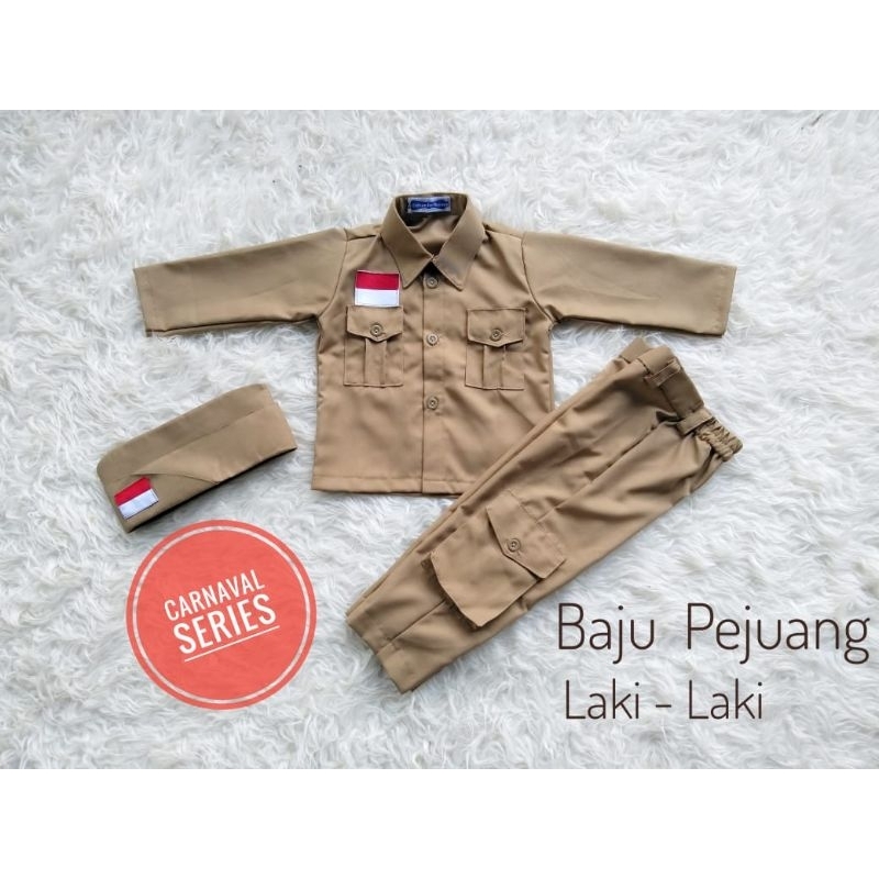 kostum veteran anak/baju pejuang anak dan dewasa/kostum pejuang anak dan dewasa/kostum veteran anak 