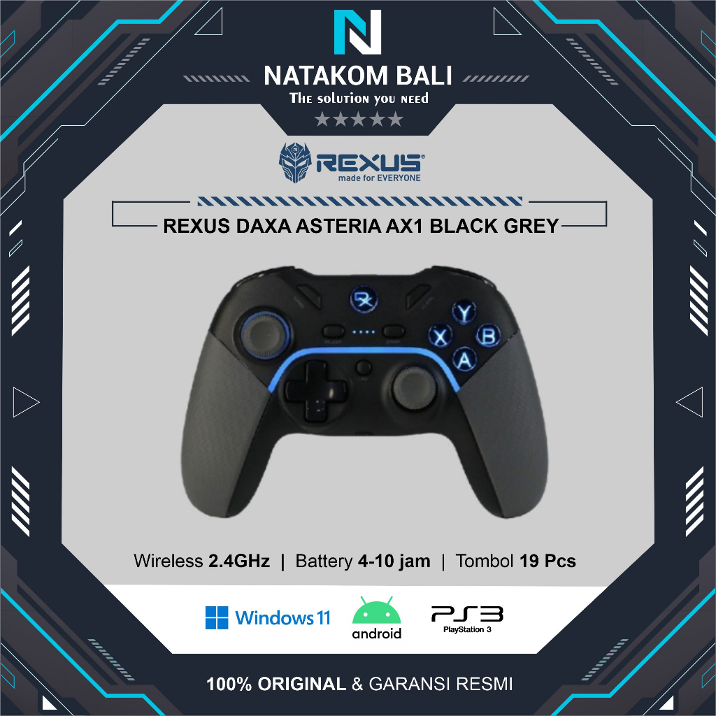 JOYSTICK GAMEPAD WIRELESS REXUS DAXA ASTERIA AX1 CRYSTAL BLACK