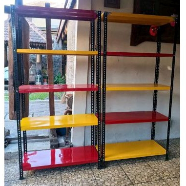 rak besi siku lubang 5 susun