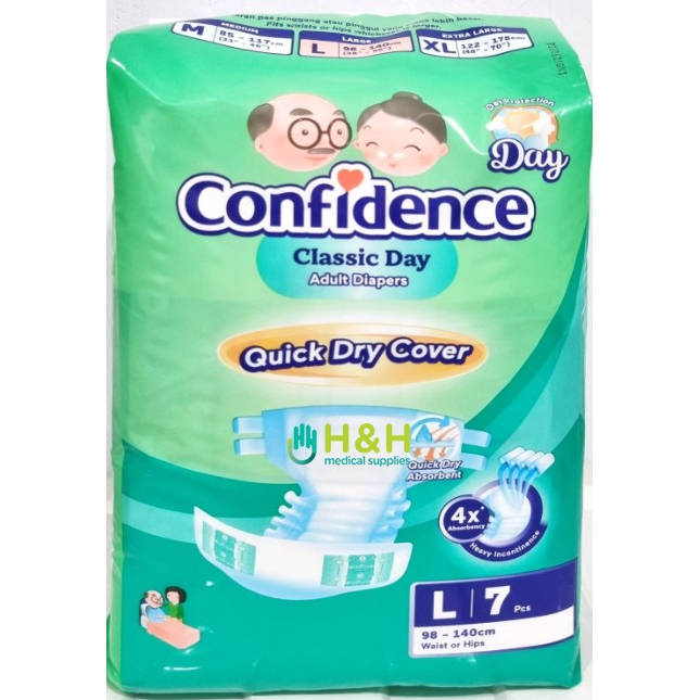 Confidence Classic Day Adult Diaper Anti Bocor / Popok Perekat Dewasa