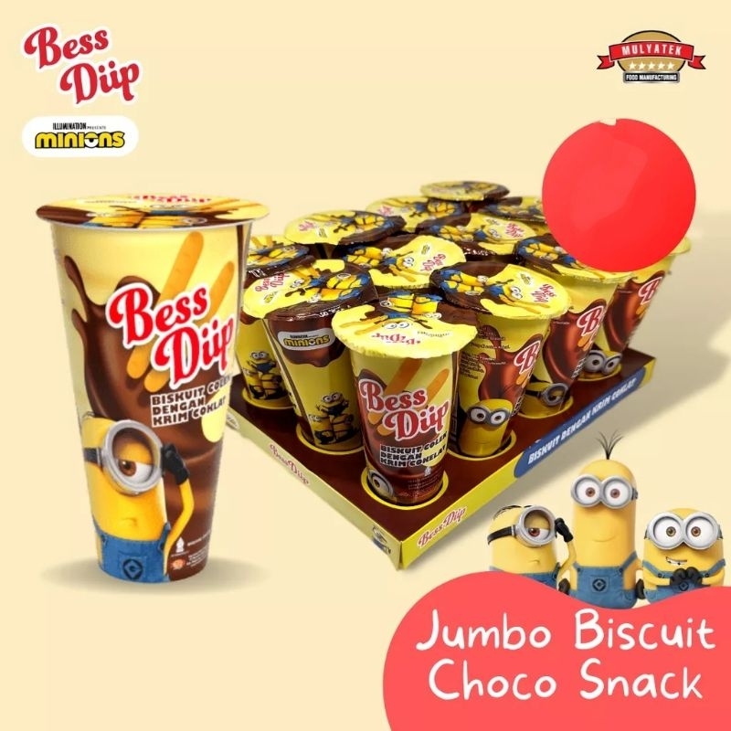 

Bess diip Minion Cho Cho JUMBO chocolate biscuit coklat 45 gram