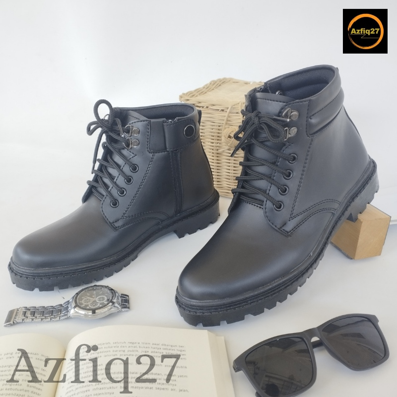 Sepatu Pdh Doff Terbaru Tni Polri Security Basarnas Sol PVC GARUDA Merk Azfiq27 #1 Doff