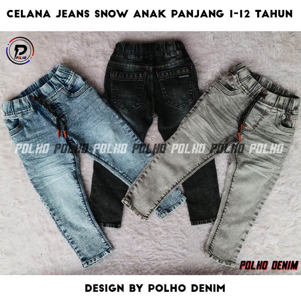 Celana Jeans Anak Snow Wast Usia 1-12 Tahun POLHO DENIM