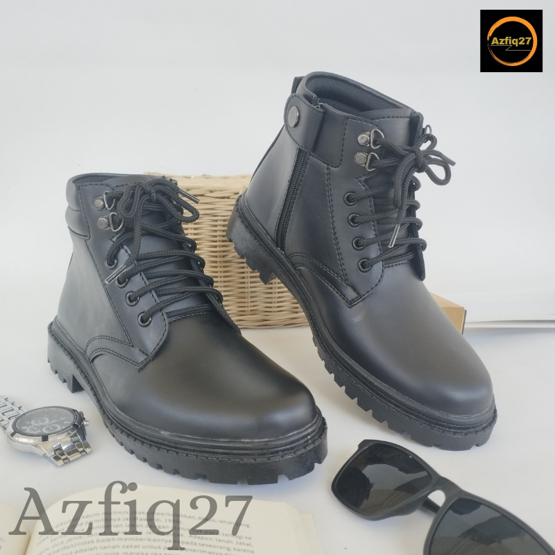 Sepatu Pdh Doff Terbaru Tni Polri Security Basarnas Original Sol PVC GARUDA Merk Azfiq27 #1 Doff