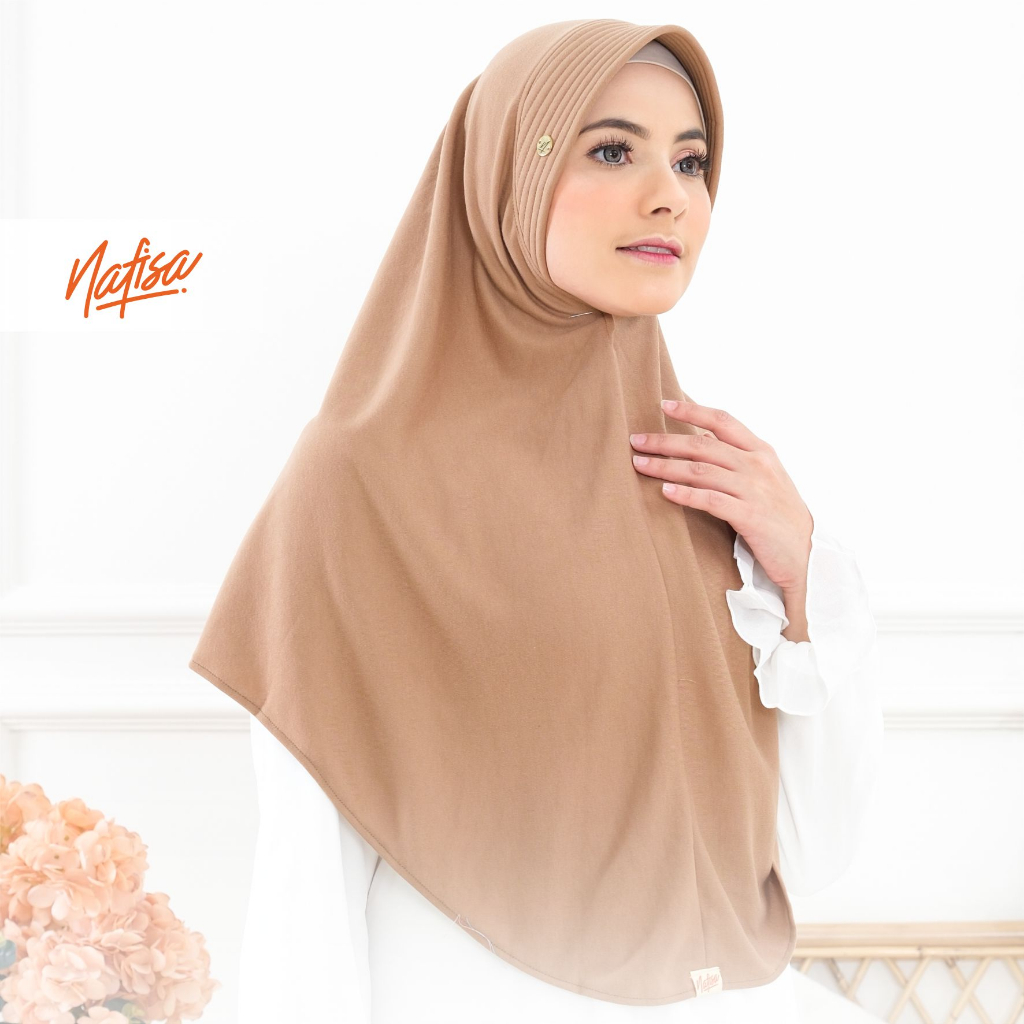 PROMO !!! Jilbab Instan Nafisa AZQILA Kerudung Bergo Polos | Hijab Kaos Premium Instan Pad Kecil Nafisa Jilbab Instan