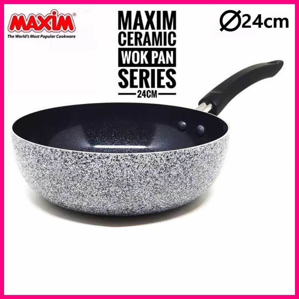 MAXIM NEOSTONE DEEP WOK 24 CM PANCI ANTI LENGKET NEOSTONE 24CM
