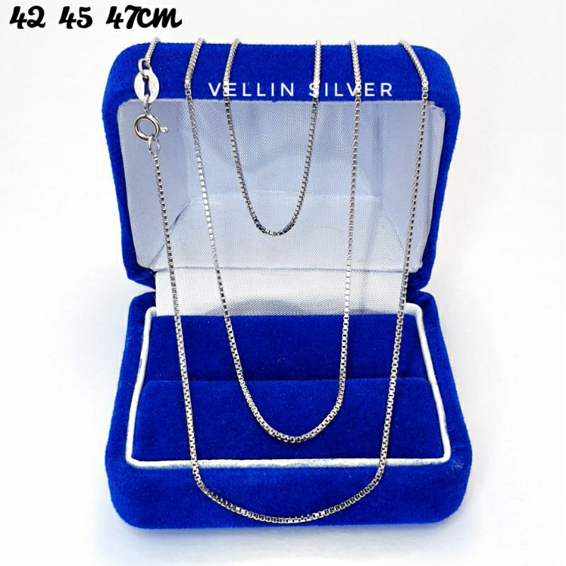 Kalung Perak 925 Asli Lapis Emas Putih - Kalung Silver Wanita Model italy 925 Asli