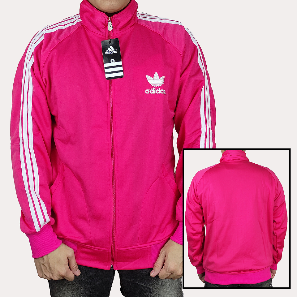 JAKET ADIDAS FIREBIRD PINK LIST PUTIH SIZE M L XL XXL XXXL  - JAKET TRAINING ADIDAS FIREBIRD - JAKET