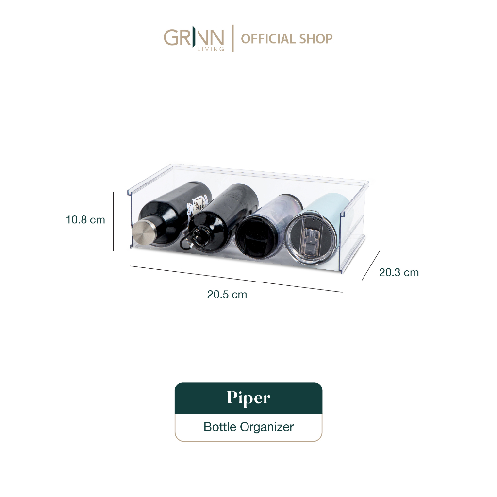 GRINN LIVING Piper Bottle Organizer / Tatakan / Wadah / Tempat Tumblr / Botol /  Aesthetic Transparan